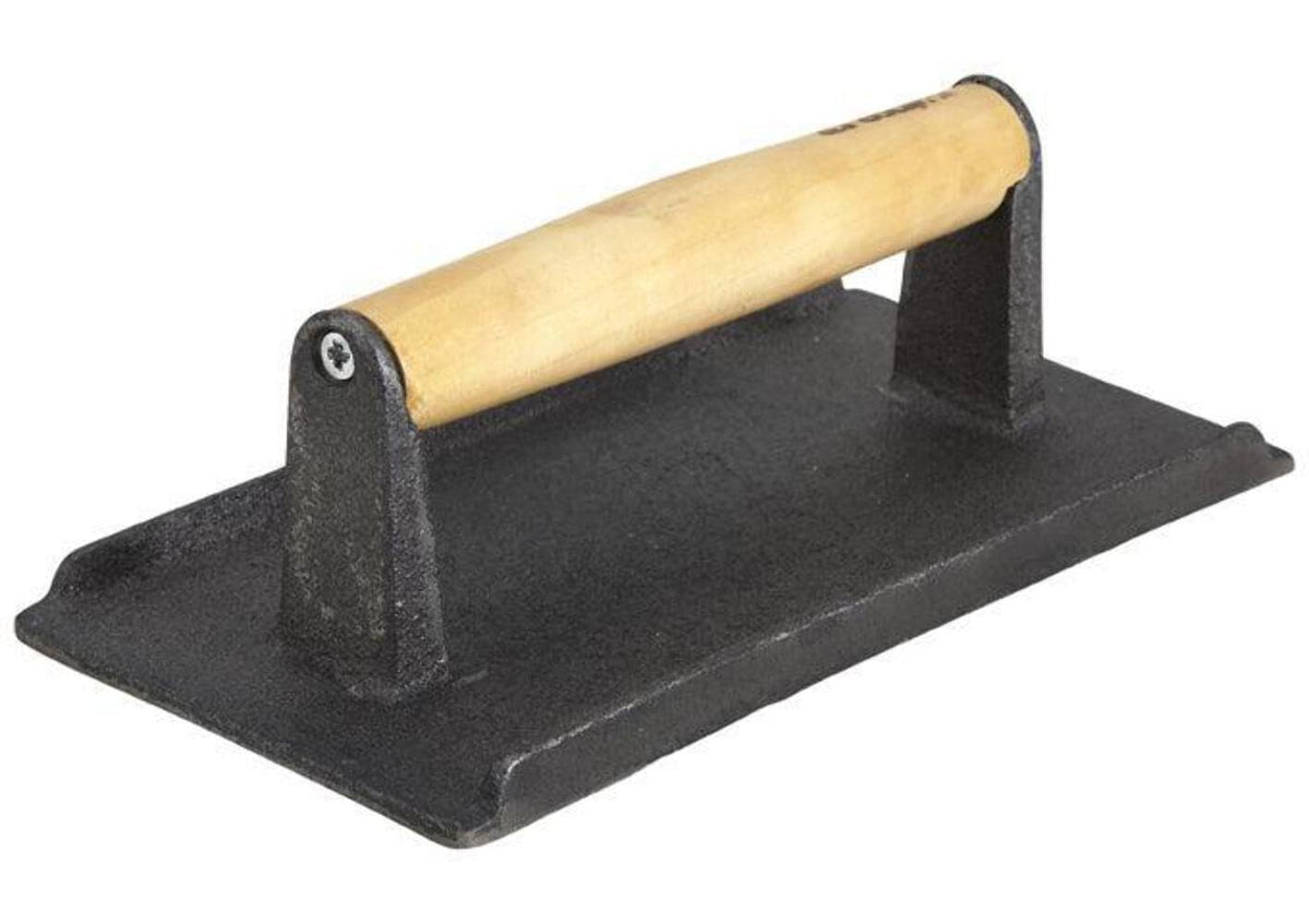 Winco - Peso de filete de hierro fundido, 4.25 pulgadas por 8.25 pulgadas, negro, bronceado, mediano