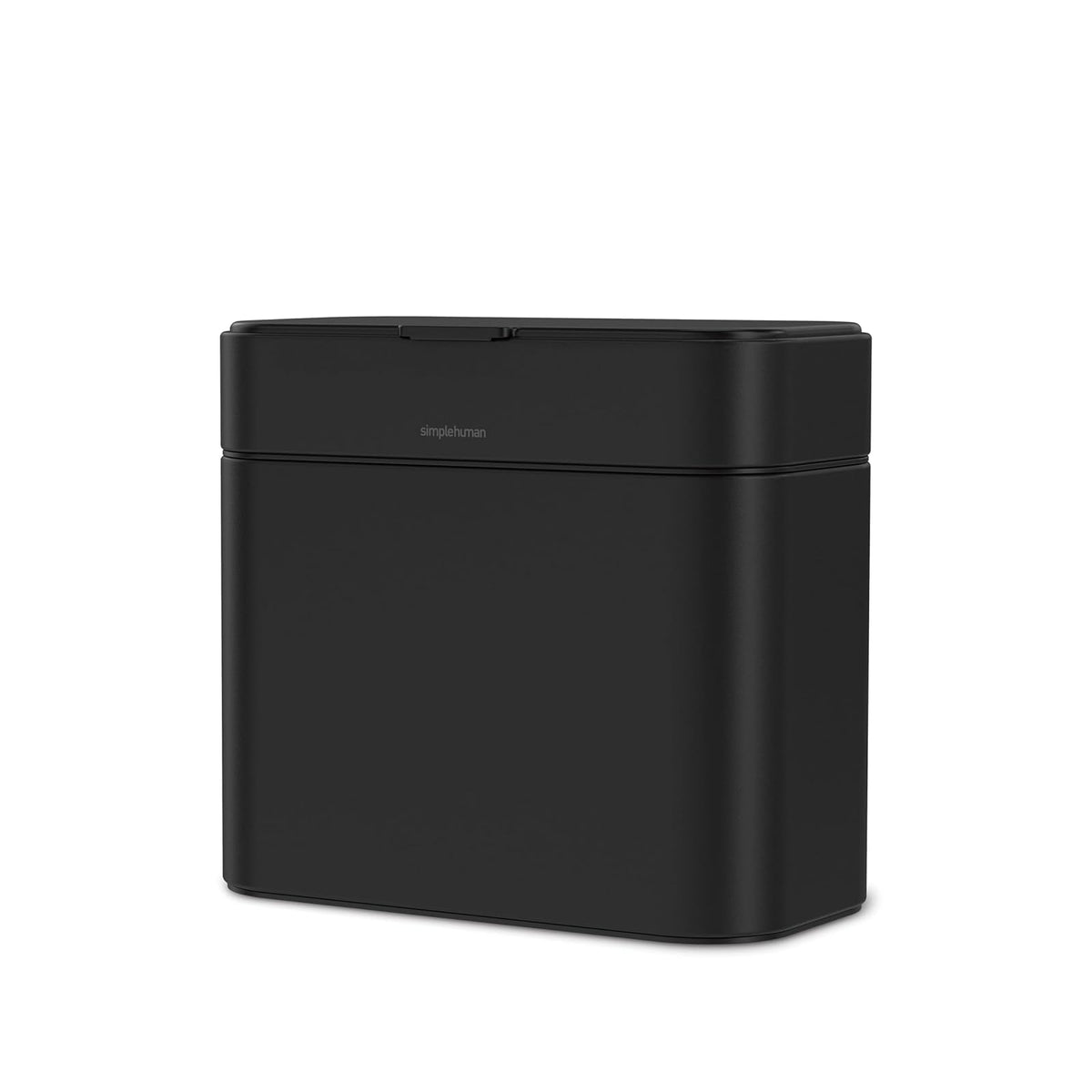 simplehuman - Cesta de compostaje para encimera de 4 litros/1.1 galones con Base magnética para Papelera, Tapa de Sellado Suave, cubeta Interior extraíble, Acero Negro Mate