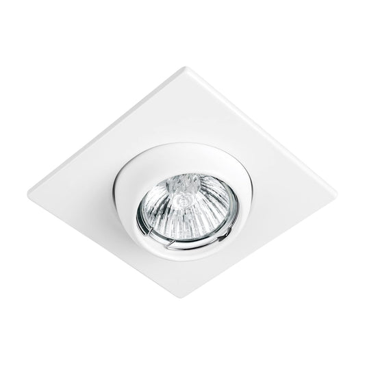 Volteck Lait EMP-116S, Luminario empotrable cuadrado blanco spot esférico, lámpara no incluida