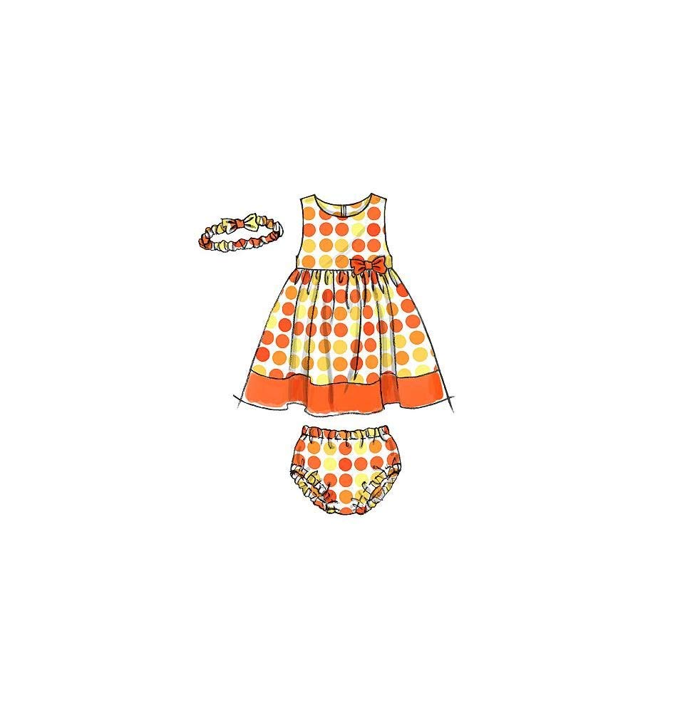 McCall's Patterns M6015 - Patrones de Costura para Vestidos con Forro para bebés, Bragas y Diadema, Todos los tamaños