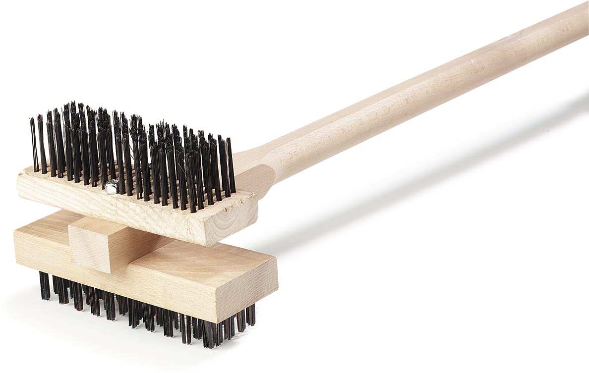 CFS - cepillo para polvo para parrilla doble de acero inoxidable con asa, 48 pulgadas, paquete de 2 unidades
