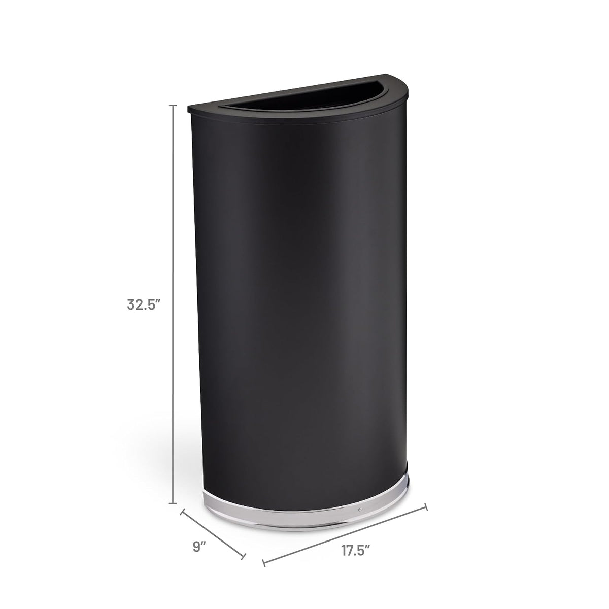 Safco 9940BL 9940BL Half Round Receptacle, Black
