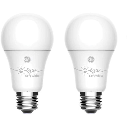 C by GE Soft White Direct Connect Light Bulbs (2 A19 Smart LED Bulbs), 60W Replacement, 2-Pack, Bluetooth Light Bulb, Wi-Fi Light Bulb, Smart Light Bulb Works With Alexa and Google Home without a Hub