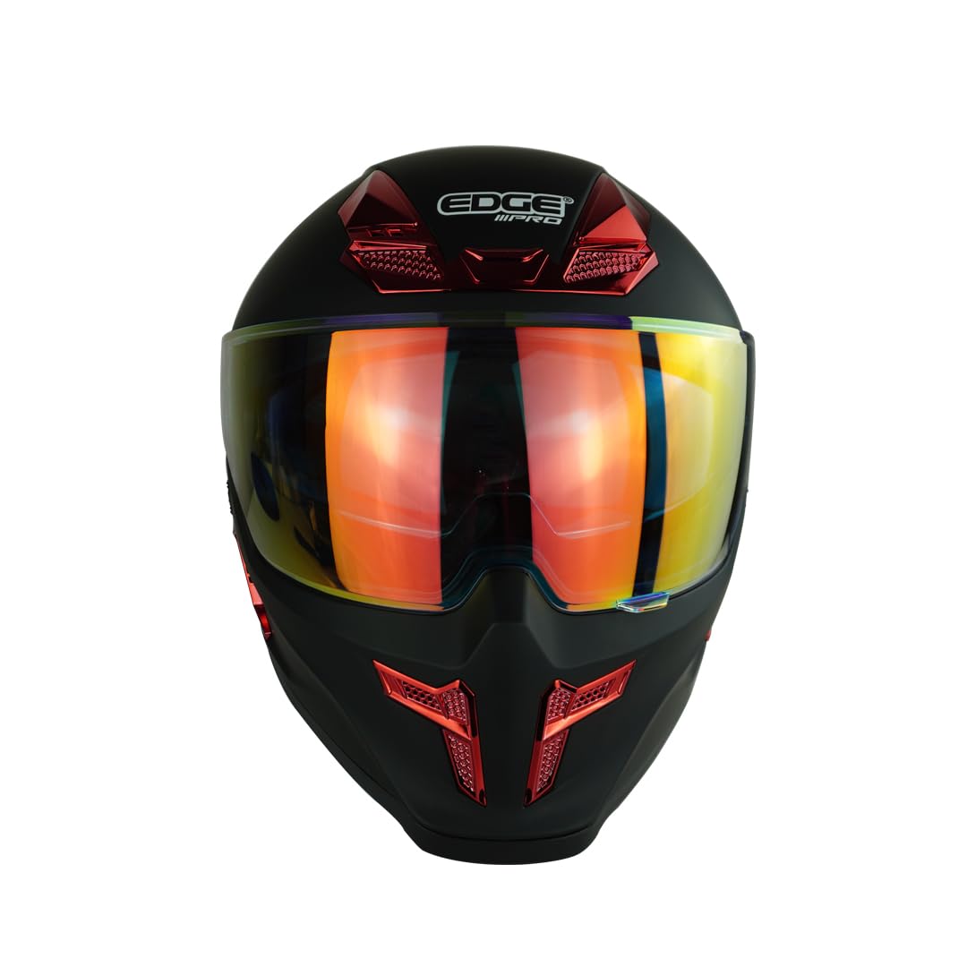 Casco Edge Integral Vortex Dot/ECE Negro Solido Mate Visor/Spoiler Rojo XL