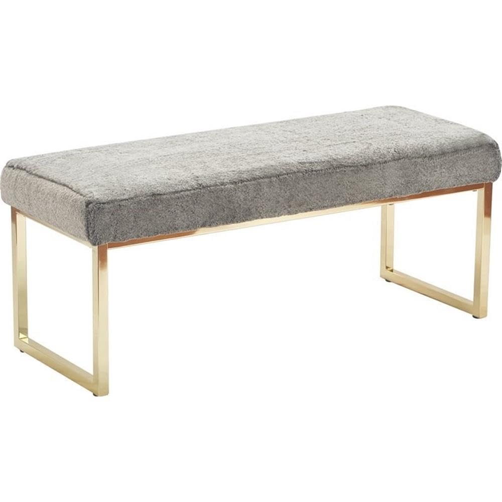 Elle Decor FUCN20047D Giselle Bench, Faux Fur
