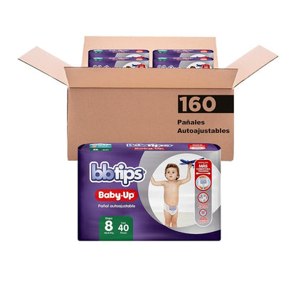 Bbtips Pañal Autoajustable Baby Up XXL T8 160 Piezas