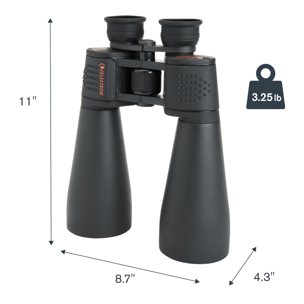 Celestron SkyMaster 25x70 – Powerful for Detailed Long-Distance Viewing and Binocular Astronomy – Multi-Coated Optics – Tripod Adapter & Carrying Case