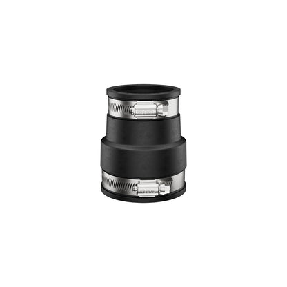 Fernco P1056-150/125 - Acoplamiento flexible de tubería de PVC de hierro fundido, conexiones de plomería de plástico o acero, 1-1/2" x 1-1/4", negro