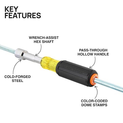 Klein Tools Juego de Destornilladores de Tuercas de Eje Hueco 6 Piezas