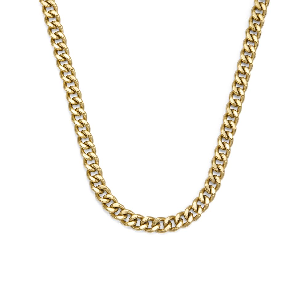 Collar Fossil Carlie T-Bar JF04956710 de acero inoxidable de color dorado para dama