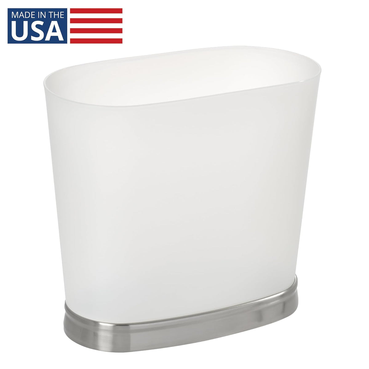 iDesign Gina Oval Wastecan Multi Organizador, Frost/níquel cepillado