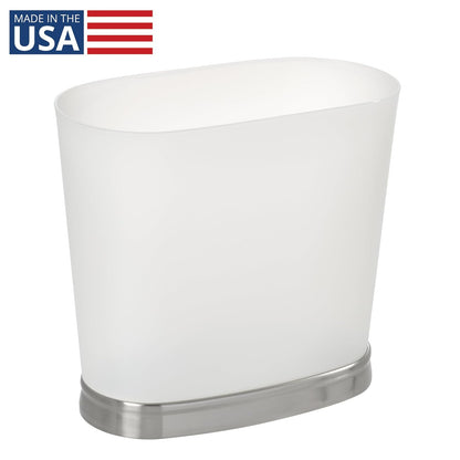iDesign Gina Oval Wastecan Multi Organizador, Frost/níquel cepillado
