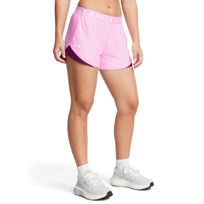 Under Armour Play Up 3.0 short de entrenamiento para mujer - (639) Stellar Pink - Purple Gemini - White - 2XL