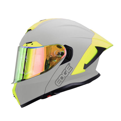 Casco Abatible Edge GX7 Doble Visor Antivaho Certificado DOT - M - AMARILLO MATE