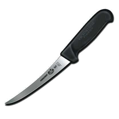 Victorinox - Cuchillo curvado de fijación de fibra Pro para deshuesar, 15.24 cm con hoja flexible, Curvo, flexible, Negro, 6" Boning, 1