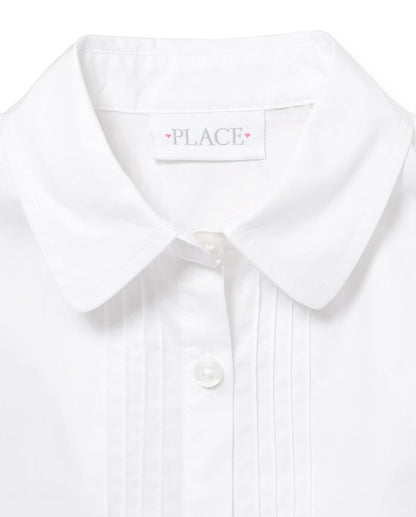 The Children's Place Camisa de Manga Larga de Popelina con Botones Camisa de Uniforme Escolar con Botones para Niñas