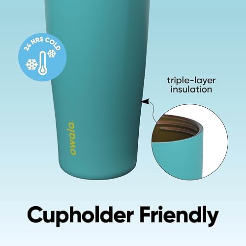 Owala FreeSip Sway - Acero inoxidable - 30 onzas - Rojo/Aqua Summer Sweetness