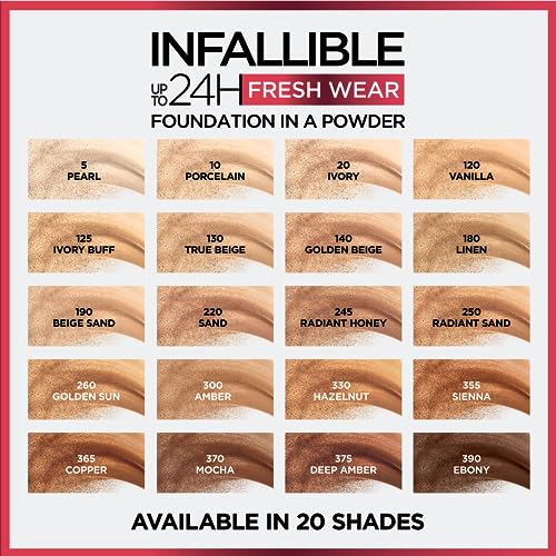 L'Oreal Paris, L´Oréal Paris, Base De Maquillaje En Polvo De Larga Duración, Infallible 24H Freshwear, Tono 190 Beige Sand, 9Gr