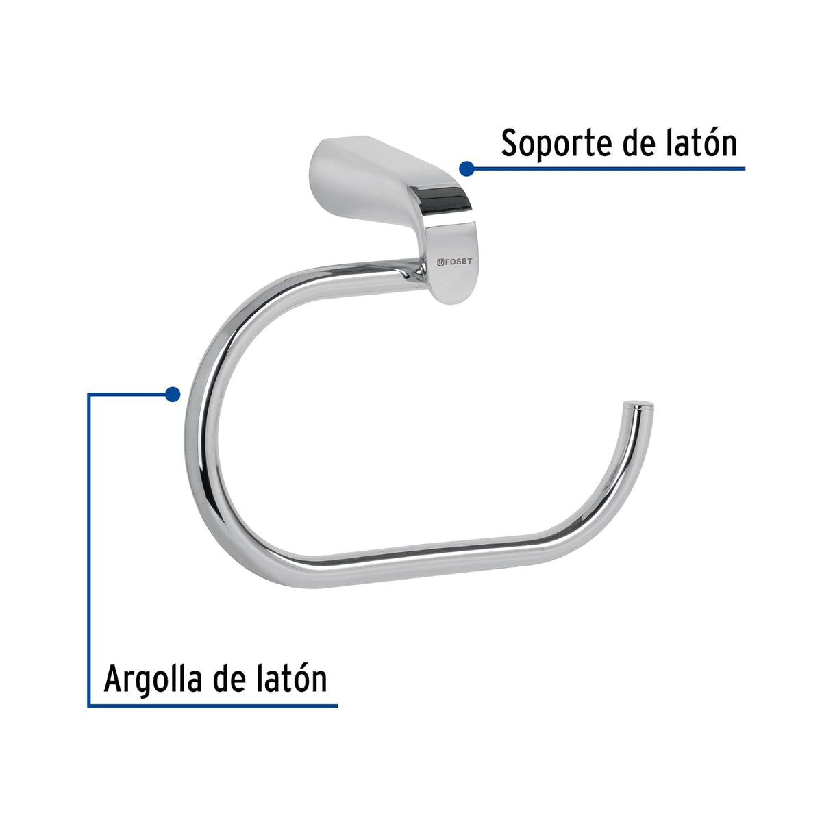 Foset Riviera RIA-77, Toallero de argolla, cromado, línea Riviera