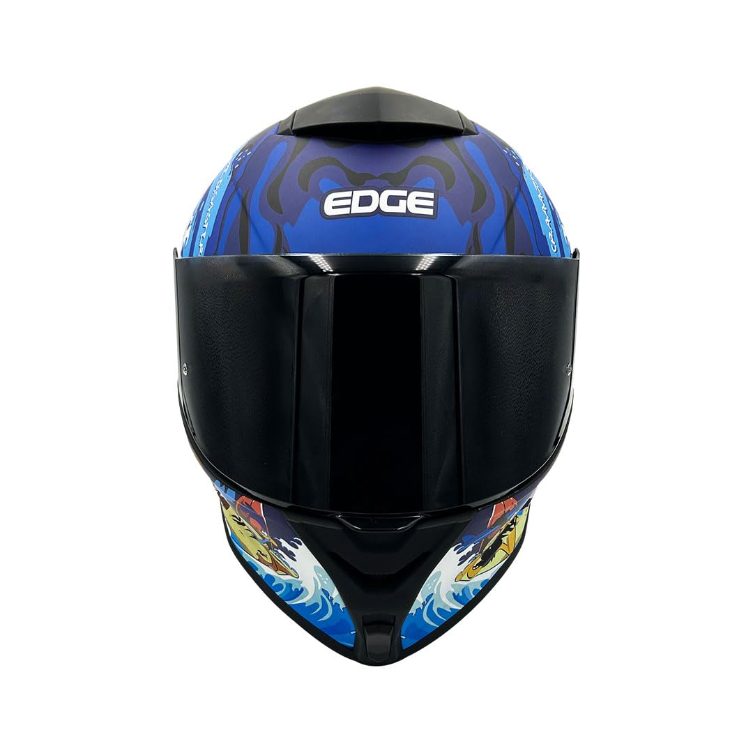 Casco Modular - DC - Visor Anti Baho Motocicleta Marca Edge - Visor Doble ANTIVAHO Certificado Dot Moto - Cascos Motocross Pegatina Pegatinas Protector Mujer Hombre (Looney Tunes Mate, S)