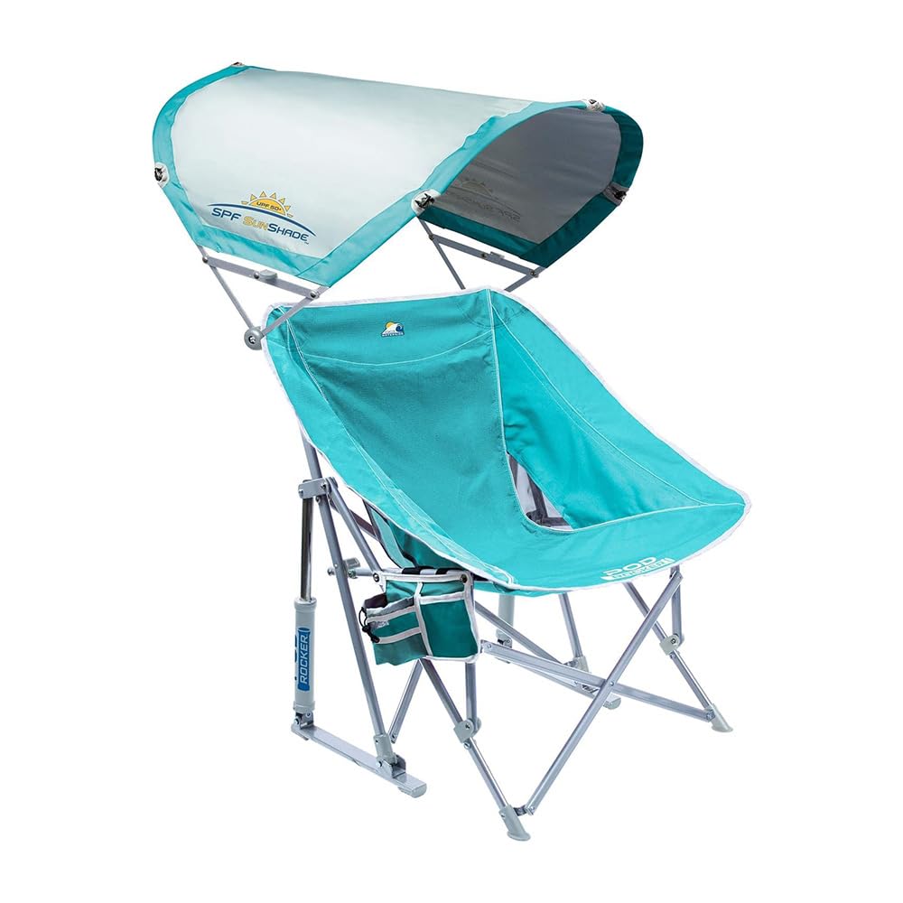 GCI Outdoor Waterside Pod Rocker Mecedora para Exteriores | Con toldo, Una talla, actividades junto al agua, barbacoas de césped