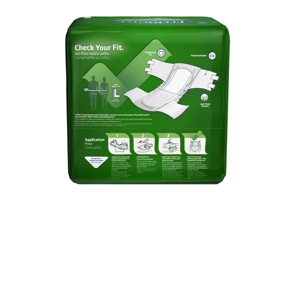 Medline MTB80500Z - Calzoncillos para adultos con pestañas, máxima absorción para adultos, tamaño grande (15 unidades)