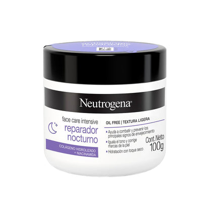 Crema Hidratante Facial Reparador Nocturno Neutrogena Face Care Intensive Colageno 100g + Hidratante Facial Hydro Boost Water gel 50 g