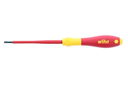 Wiha Tools Ins Destornillador, ranurado, 1/8 x 4 pulgadas, redondo, rojo y negro, talla única (32012)