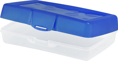 Storex 61623A12C - Estuche para lápices, 8.38 x 5.63 x 2.5 pulgadas, azul opaco, caja de 12 unidades