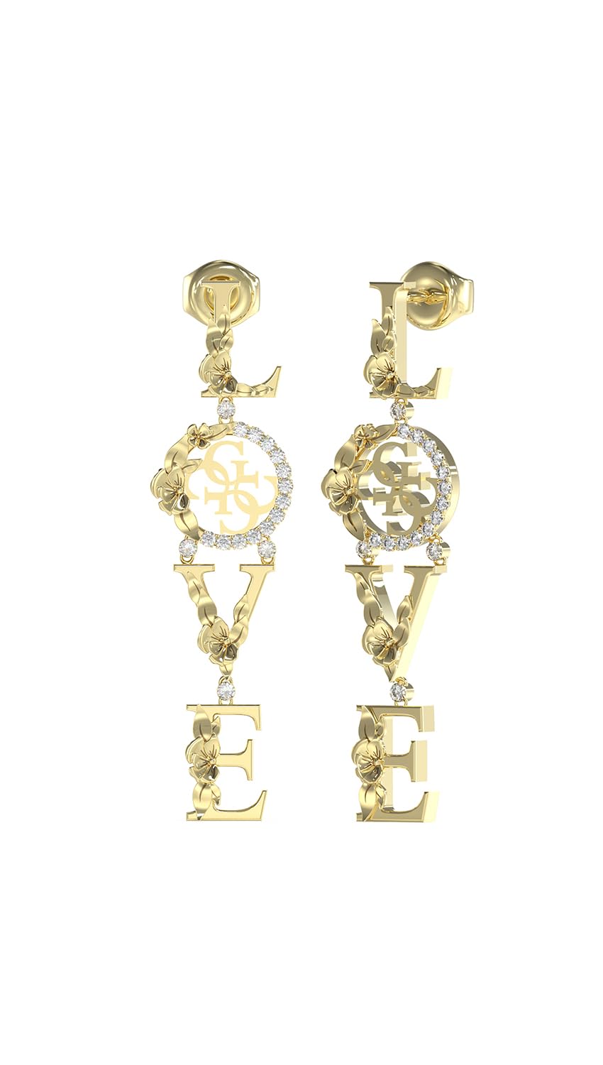 GUESS Aretes para Mujer 4 LOVE color Dorado
