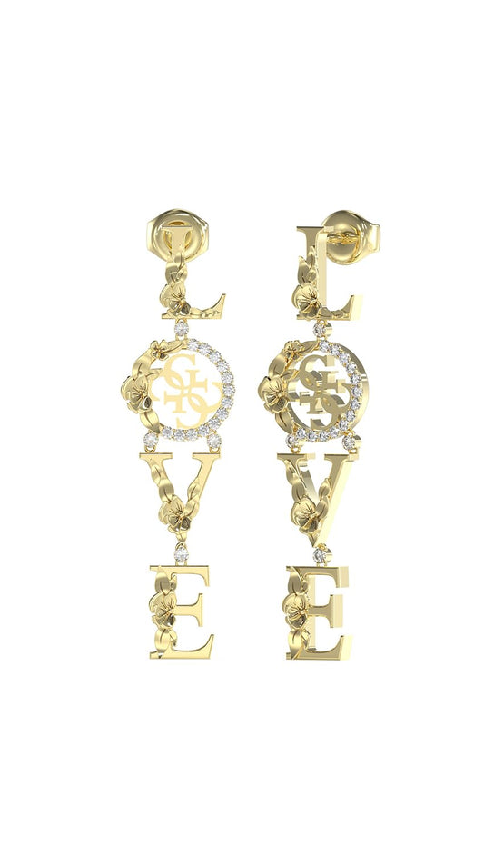 GUESS Aretes para Mujer 4 LOVE color Dorado