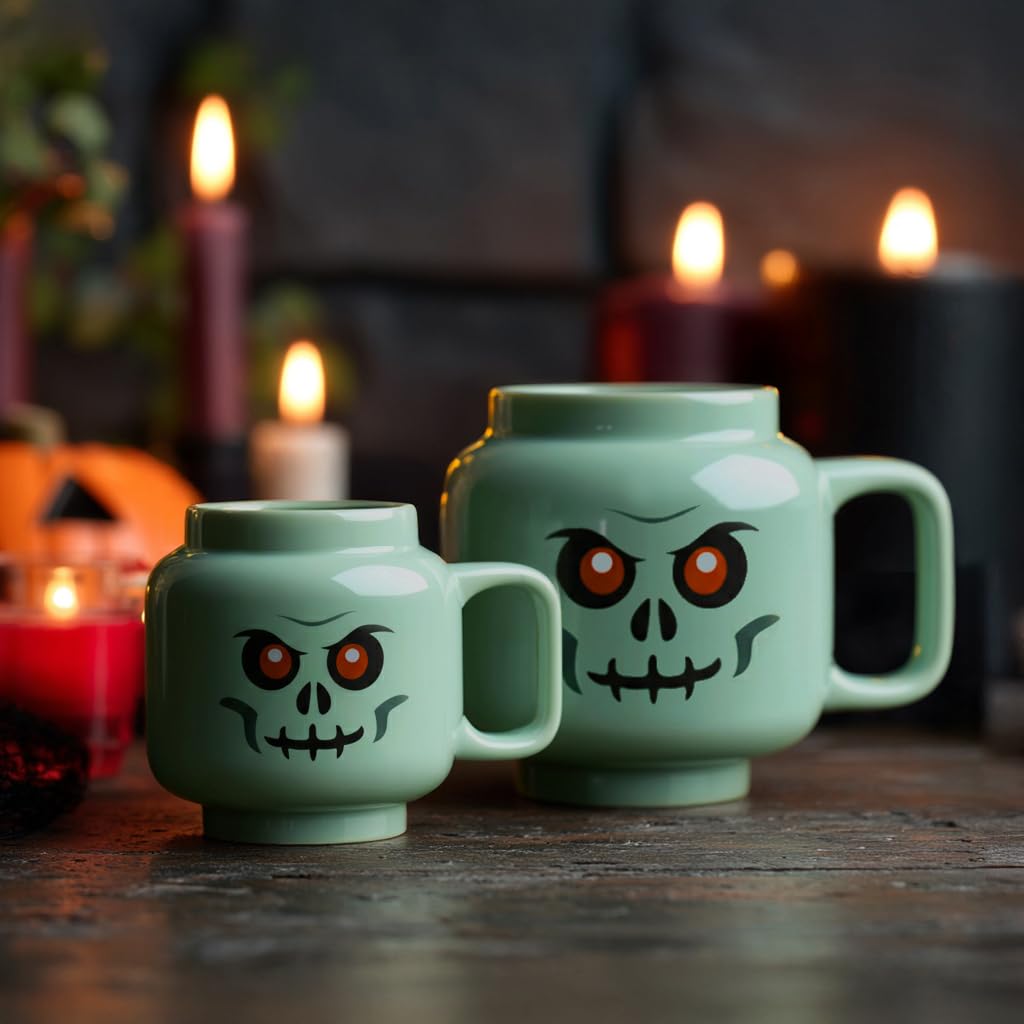 Room Copenhagen - Taza de cerámica con esqueleto verde lego, tamaño pequeño, 8 onzas