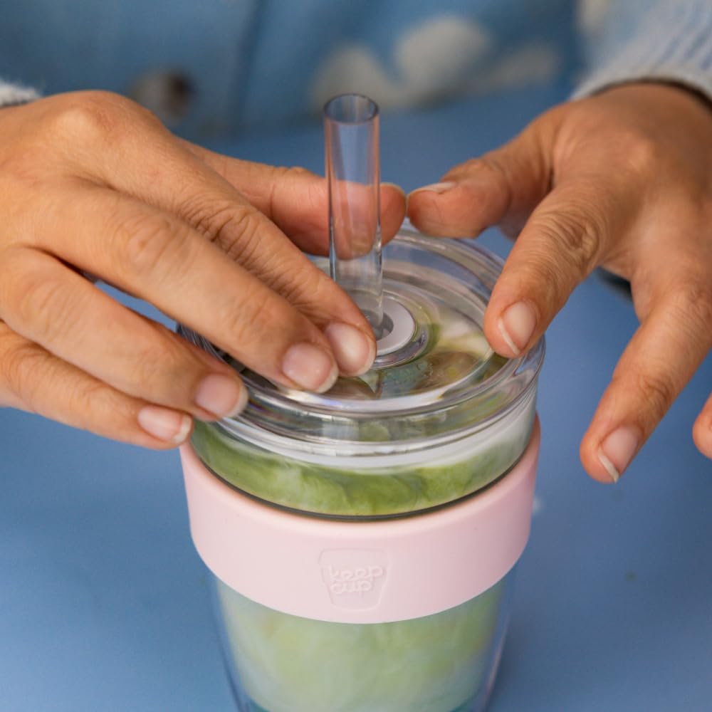 KeepCup - Vaso de café helado de doble pared con tapa y popote, 16 onzas (454 ml)