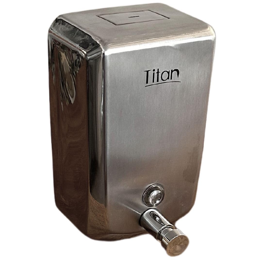 Titán Gustamar Jabonera Empotrable a la Pared para Baños Públicos/Dispensador de Jabón Líquido para Manos o Gel Antibacterial G-100DSS en Acero Inoxidable