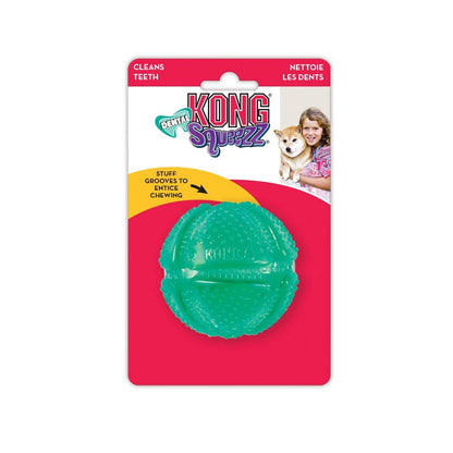 Kong Pelota Dental Mediano con Ranuras Verde Agua para Todos los Perros