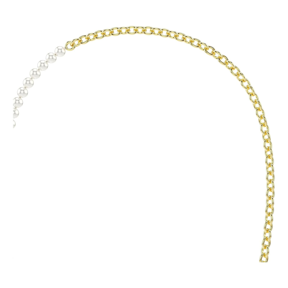 Collar Swarovski Idyllia, perla de vidrio, blanco, baño en oro