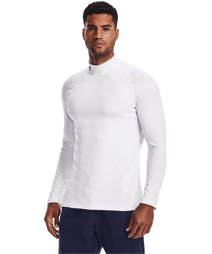 Under Armour ColdGear Camiseta de Compresión, Hombre - Blanco (100) - Negro - G