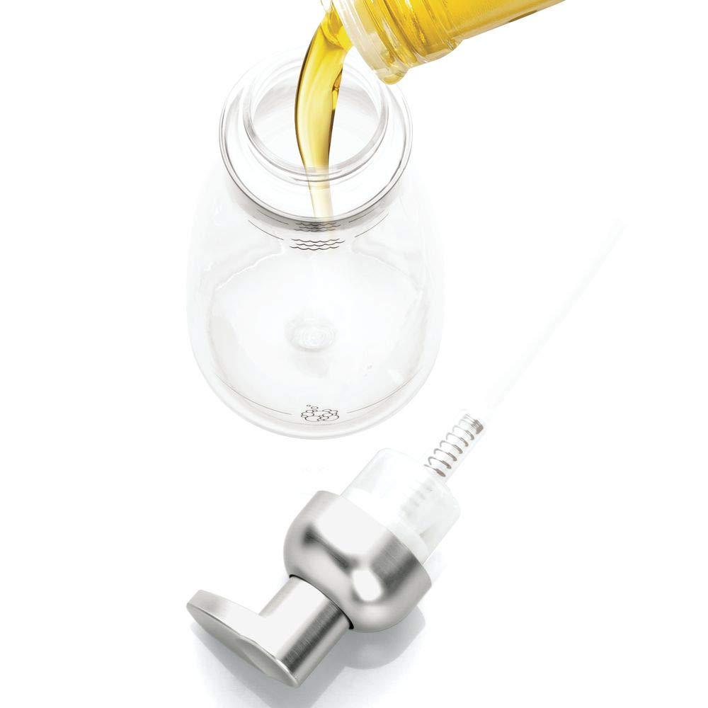 InterDesign Foaming Soap Pump, Clear/Brushed Nickel