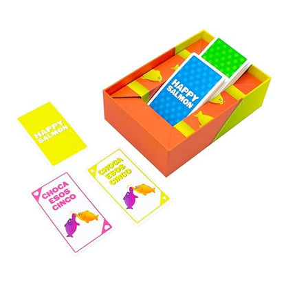 Happy Salmon Exploding Kittens, Juego de Cartas Divertido, 3-8 Jugadores