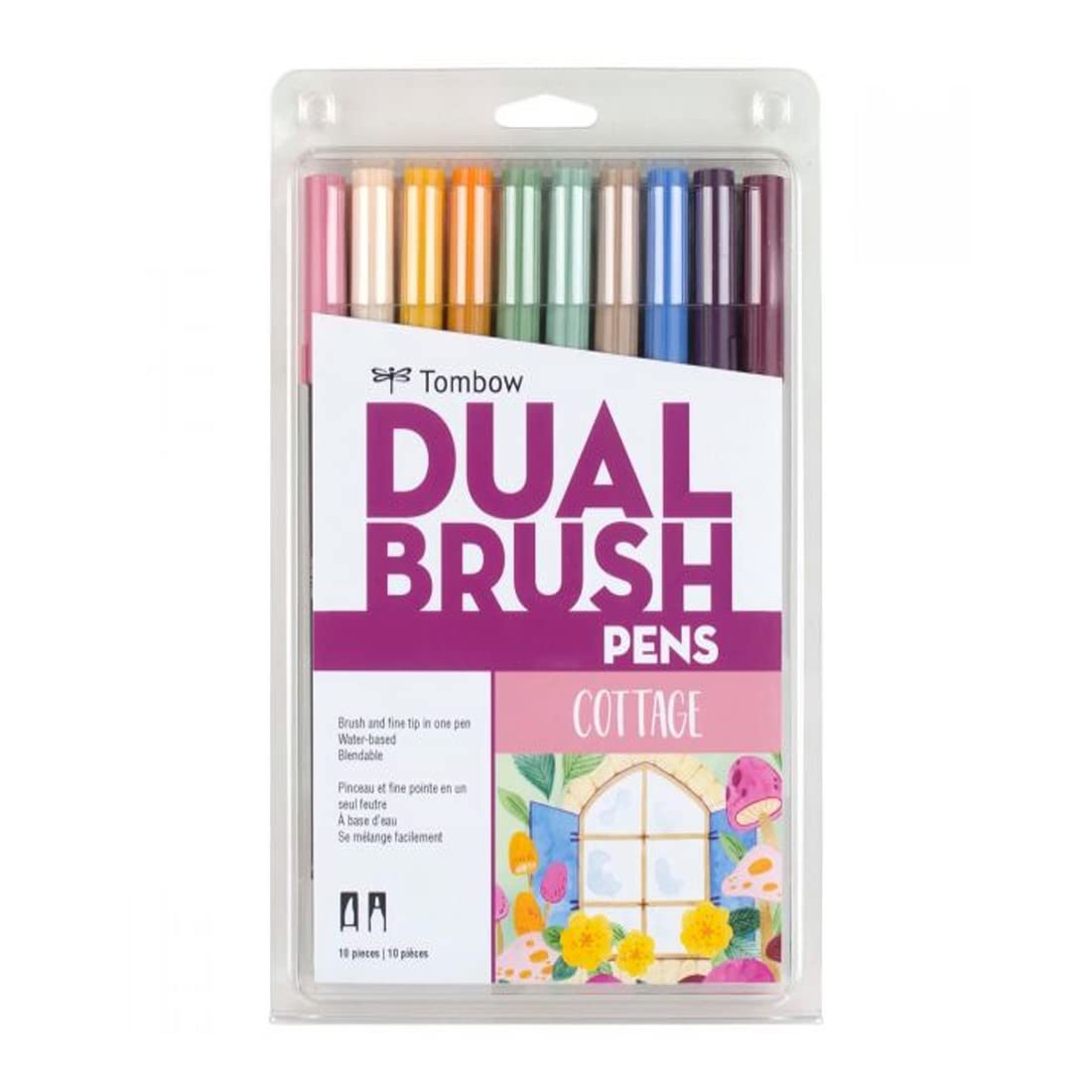 Tombow Marcadores Artísticos de Doble Pincel, Paquete de 10 Unidades