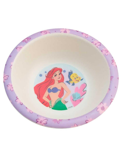 Vajilla individual infantil de bambú Princesas Disney, set de platos, vaso y cubiertos para niños, 5 pzas.