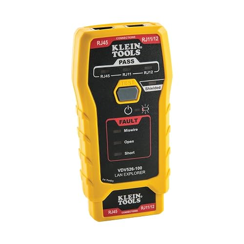 KLEIN TOOLS VDV526-100 |Probador De Red |RJ11/RJ12/RJ45 |Diagnóstico Rápido | Probador de cable de red RJ11, RJ12 y RJ45, ideal para detectar fallas y revisar conexiones de forma rápida y sencilla.