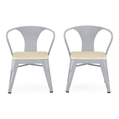 Delta Children Set de 2 Sillas Bistro - Color: Metal Gris/Abedul Natural