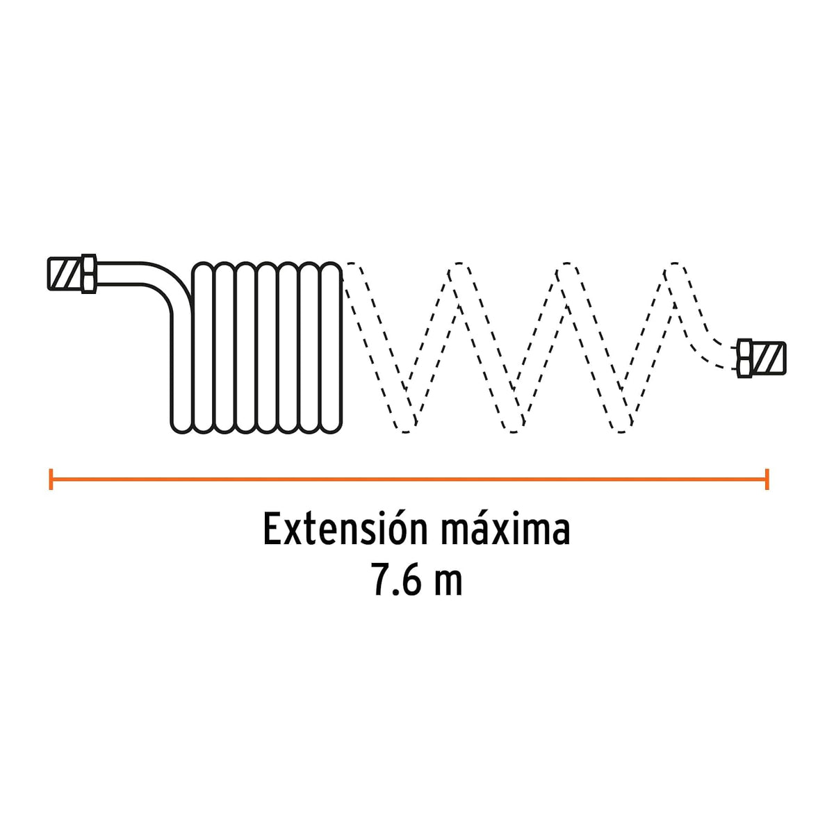 Truper MAN-R-7 Manguera tipo resorte para compresor 7.6 m x 1/4"
