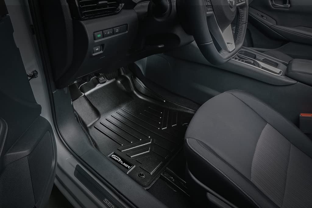 SMARTLINER - Juego de 2 hileras de Alfombrillas de Ajuste Personalizado para Todo Tipo de Clima, Compatible con Nissan Sentra 2022-2024 (Solo Compatible con Modelos Sedan) Nissan Sentra 2022-2025