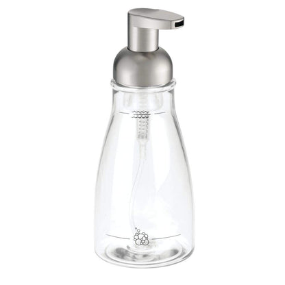 InterDesign Foaming Soap Pump, Clear/Brushed Nickel