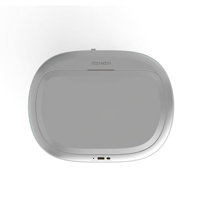 NINESTARS DZT-80-24 Bote de basura con sensor de movimiento automático con rango de sensor ajustable, base de acero inoxidable, tapa plateada, 21 galones