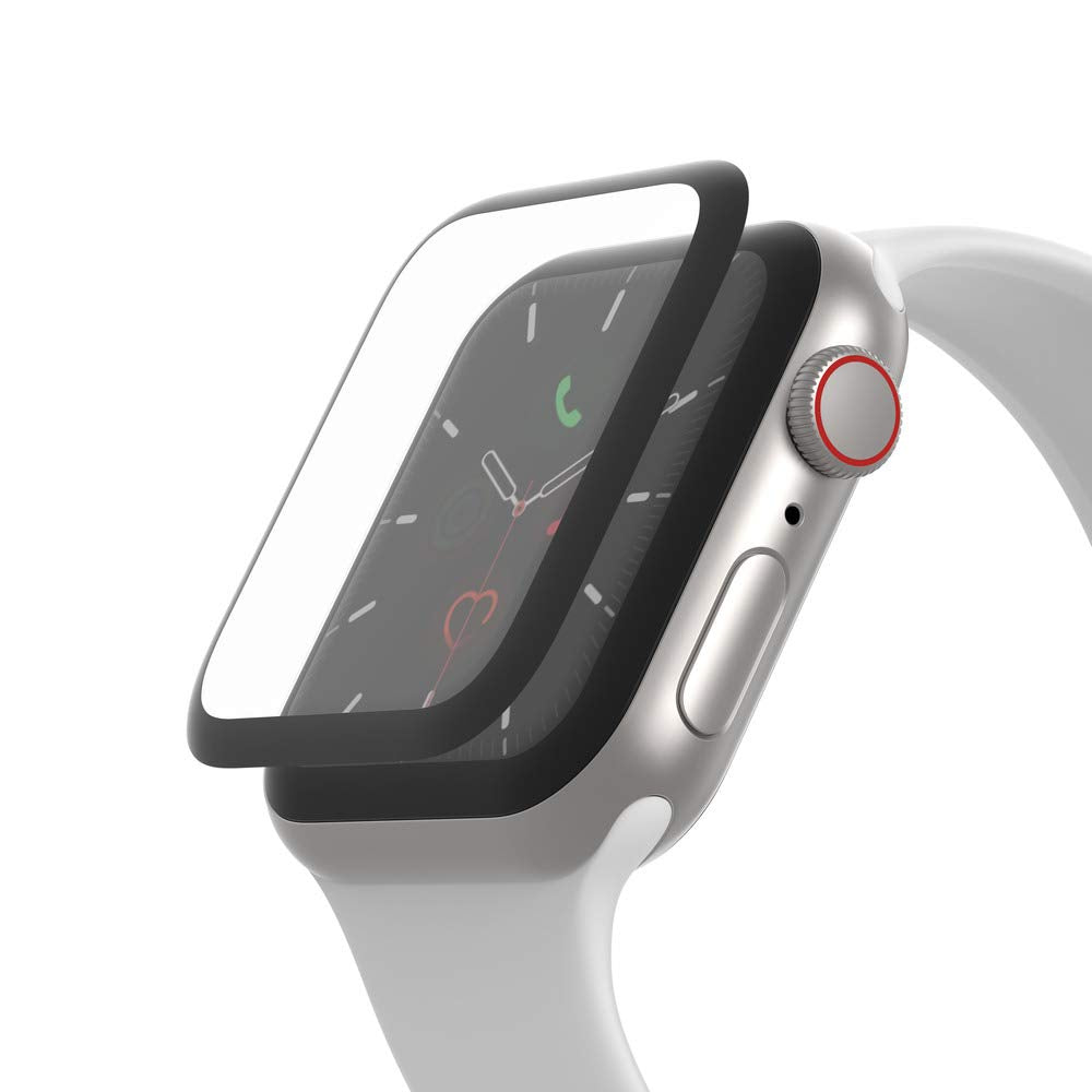 Belkin OVG001ZZBLK Protector de pantalla SCREENFORCE TrueClear Curve para Apple Watch Series 6/SE/5/4 (40 mm), Negro