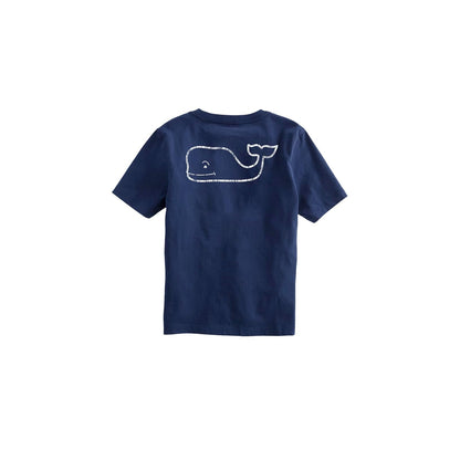 Vineyard Vines Playera de Manga Corta con Ballena Bordada para Niña - azul (Blue Blazer) - M