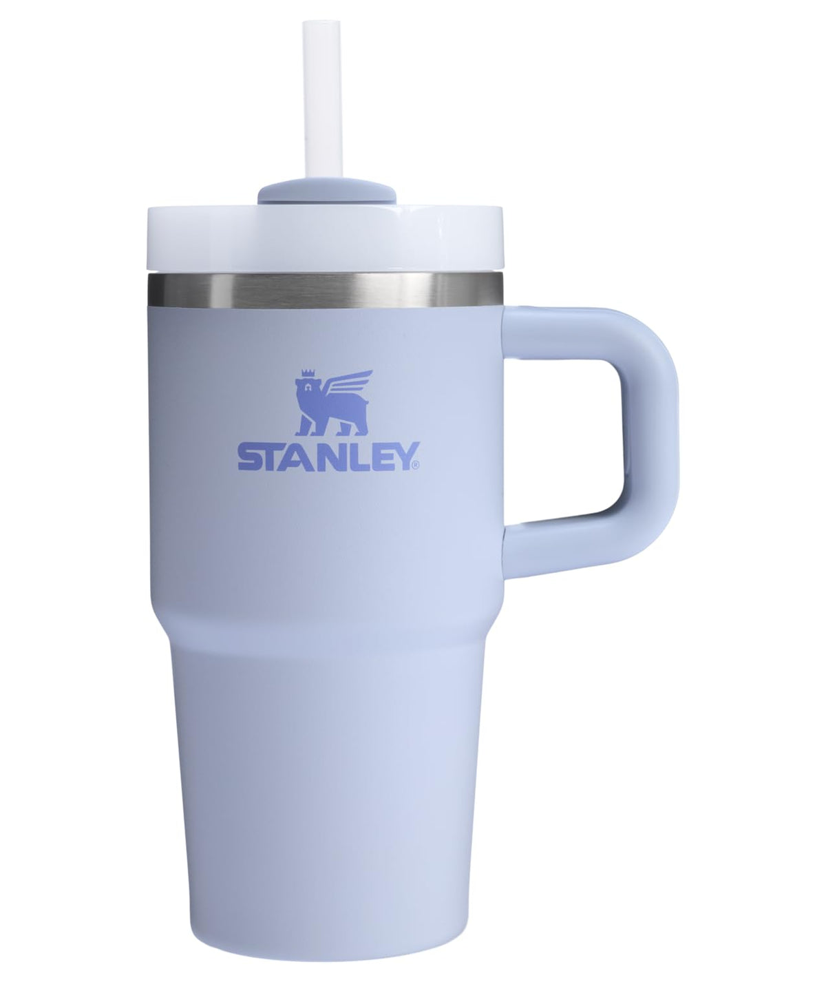 Stanley Vaso con Asa y Popote, 40 oz, Tapa FlowState, Azul - 20 oz - Gota de rocío